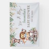 Safari Jungle Dieren Baby Shower Spandoek (Verticaal)