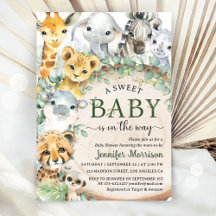 Safari Jungle Dieren Baby Shower Tropisch Rustiek