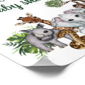 Safari Jungle Dieren Baby Shower Welkom Bord Poster (Hoek)