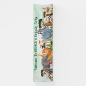 Safari jungle dieren kind verjaardag aangepaste la spandoek (Verticaal)