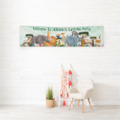 Safari jungle dieren kind verjaardag aangepaste la spandoek (Insitu)