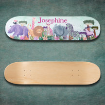 Safari jungle dieren meisje op maat gemaakt skateb