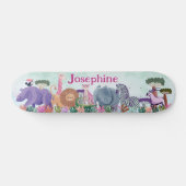 Safari jungle dieren meisje op maat gemaakt skateb persoonlijk skateboard (Horizontaal)