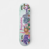 Safari jungle dieren meisje op maat gemaakt skateb persoonlijk skateboard (Voorkant)