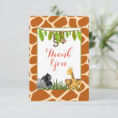 Safari Jungle Dieren Thema Feest Bedankt (Staand voorkant)