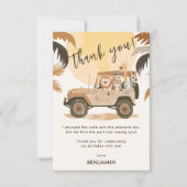 Safari Jungle Dieren Verjaardag Bedankkaart (Voorkant)