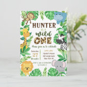 Safari Jungle Dieren Verjaardagsuitnodigingen Kaart (Staand voorkant)