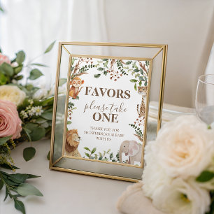 Safari Jungle Favors Bedankt Bord 20x25cm Reclamebord Met Voetstuk