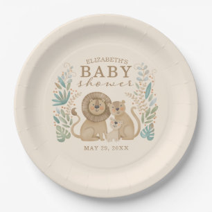 Safari Jungle Leeuwen Jongens Baby Shower Papieren Bordje