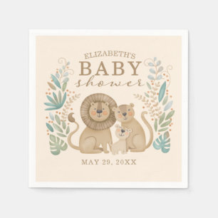 Safari Jungle Leeuwen Jongens Baby Shower Servet