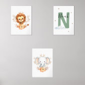 Safari Jungle Nursery Set with Name Initial Green (Voorkant)