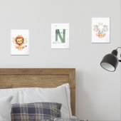 Safari Jungle Nursery Set with Name Initial Green (Slaapkamer)