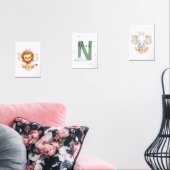 Safari Jungle Nursery Set with Name Initial Green (Woonkamer)