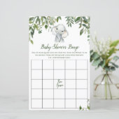 Safari Jungle Olifant Baby Shower Spel PRINTED (Staand voorkant)