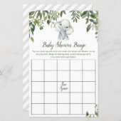 Safari Jungle Olifant Baby Shower Spel PRINTED (Voorkant / Achterkant)