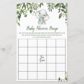 Safari Jungle Olifant Baby Shower Spel PRINTED (Voorkant)