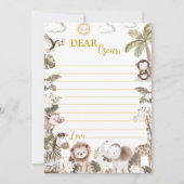 Safari Jungle Party Time Capsule Note Message Card Bedankkaart (Voorkant)