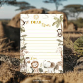 Safari Jungle Party Time Capsule Note Message Card Bedankkaart