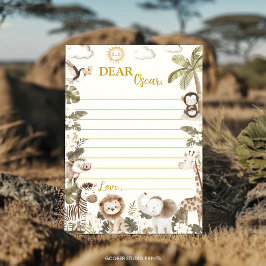 Safari Jungle Party Time Capsule Note Message Card Bedankkaart