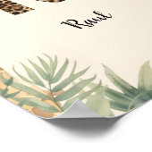 Safari Jungle Personalized Name Monogram R Nursery Poster (Hoek)