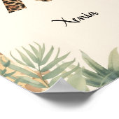 Safari Jungle Personalized Name Monogram X Nursery Poster (Hoek)
