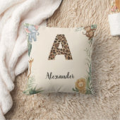 Safari Jungle Persoonlijke naam monogram A kinderk Kussen (Deken)