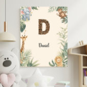Safari Jungle Persoonlijke Naam Monogram D Kinderk Poster