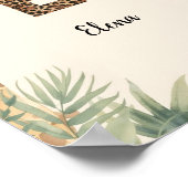 Safari Jungle Persoonlijke naam Monogram E Kinderk Poster (Hoek)
