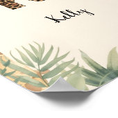 Safari Jungle Persoonlijke Naam Monogram K Kinderk Poster (Hoek)