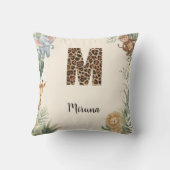 Safari Jungle Persoonlijke naam monogram M kinderk Kussen (Achterkant)