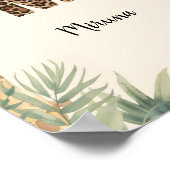 Safari Jungle Persoonlijke naam Monogram M Kinderk Poster (Hoek)