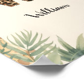 Safari Jungle Persoonlijke naam Monogram W Kinderk Poster (Hoek)