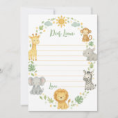 Safari Jungle Time Capsule Note Message Card Bedankkaart (Voorkant)