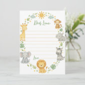 Safari Jungle Time Capsule Note Message Card Bedankkaart (Staand voorkant)