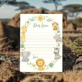 Safari Jungle Time Capsule Note Message Card Bedankkaart