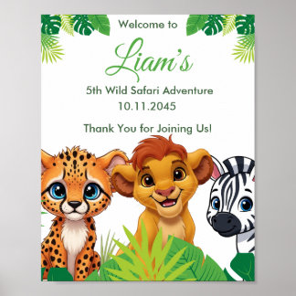 Safari Jungle Verjaardag Welkom Poster