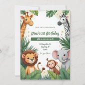 Safari Jungle Verjaardagsuitnodiging Kaart (Voorkant)