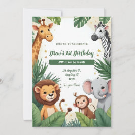 Safari Jungle Verjaardagsuitnodiging Kaart