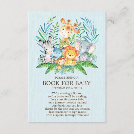 Safari JungleBoysBaby Doucheboek voor Baby Informatiekaartje (Voorkant)