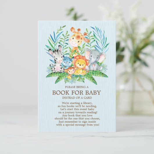 Safari JungleBoysBaby Doucheboek voor Baby Informatiekaartje (Staand voorkant)