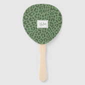 Safari Junglekatten Groene Luipaard Bruiloft Handwaaier (Achterkant)