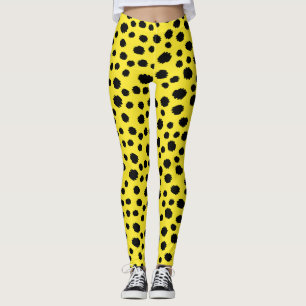 Safari Kat Luipaard Huid Wild Patroon Zwart Geel Leggings