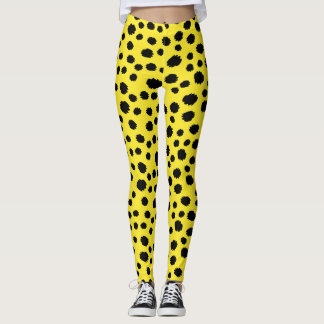Safari Kat Luipaard Huid Wild Patroon Zwart Geel Leggings