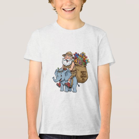 Safari Kerstman Tri-Blend Shirt (Voorkant)