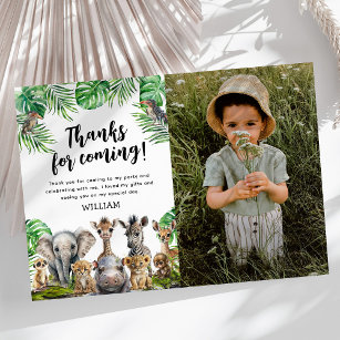 Safari Kinder foto Verjaardag Bedankkaart