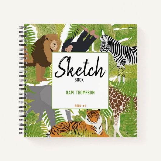 Safari Kinder Oerwouden Sketchbook Notitieboek (Voorkant)