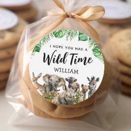 Safari Kinderen Verjaardag Dank u Ronde Sticker