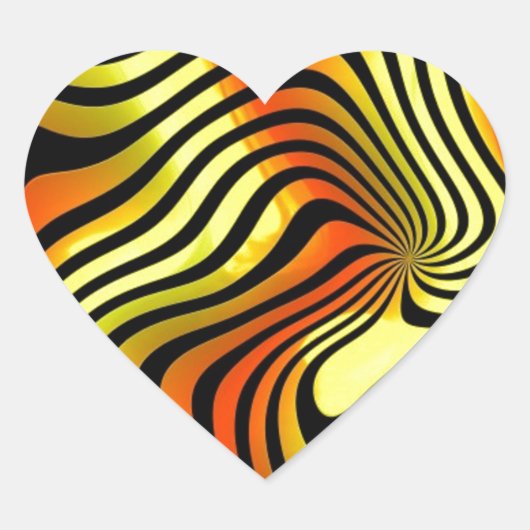 Safari-kleur Hart Sticker (Voorkant)