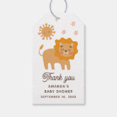Safari Leeuw Baby Shower Bedankt | Mooie Jungle Cadeaulabel (Voorkant)