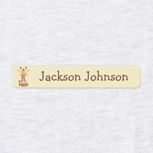 Safari Leeuw Giraffe Aap Zebra Meisjesnaam Labels (Design 2)